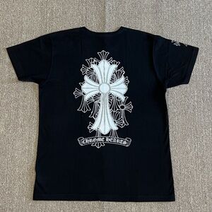 Chrome Hearts Ceremony Black T-Shirt with White Cross Design